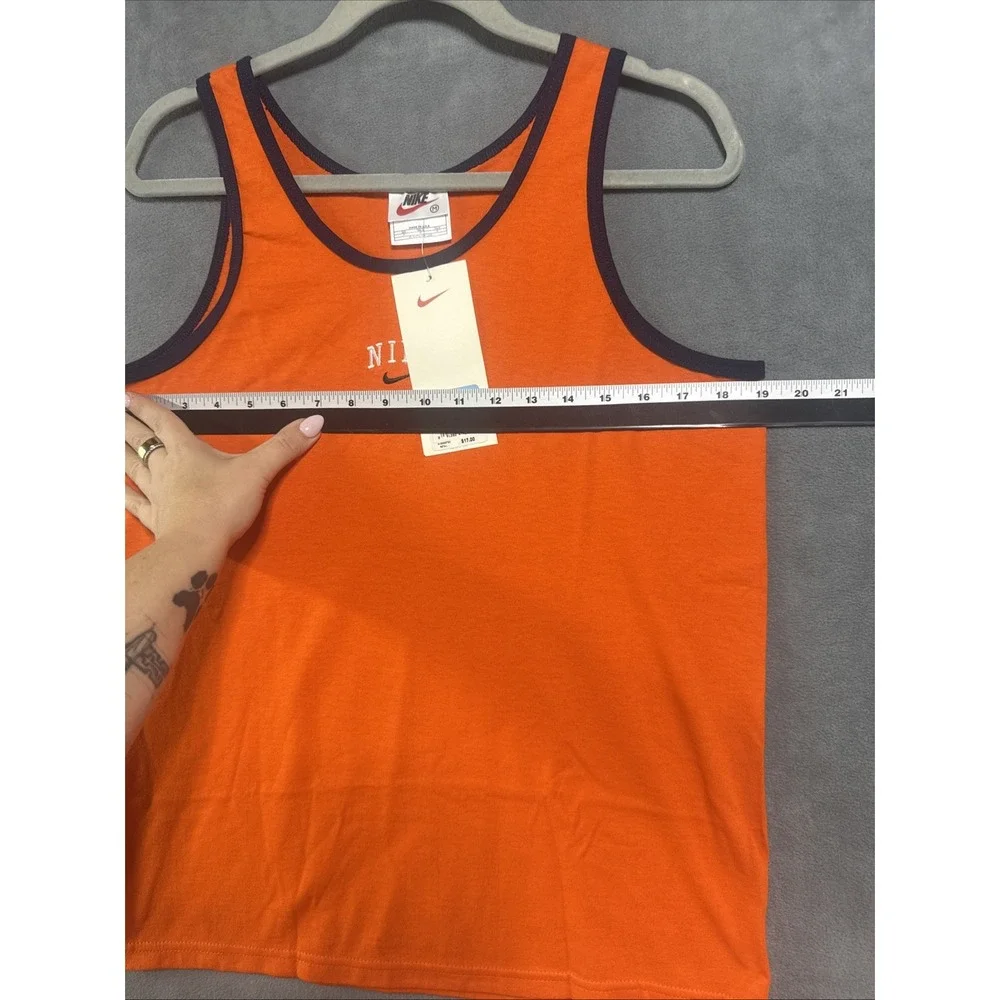 New Vintage Nike Orange Blue Accent Women's Made In USA Sleevless Top Size M
